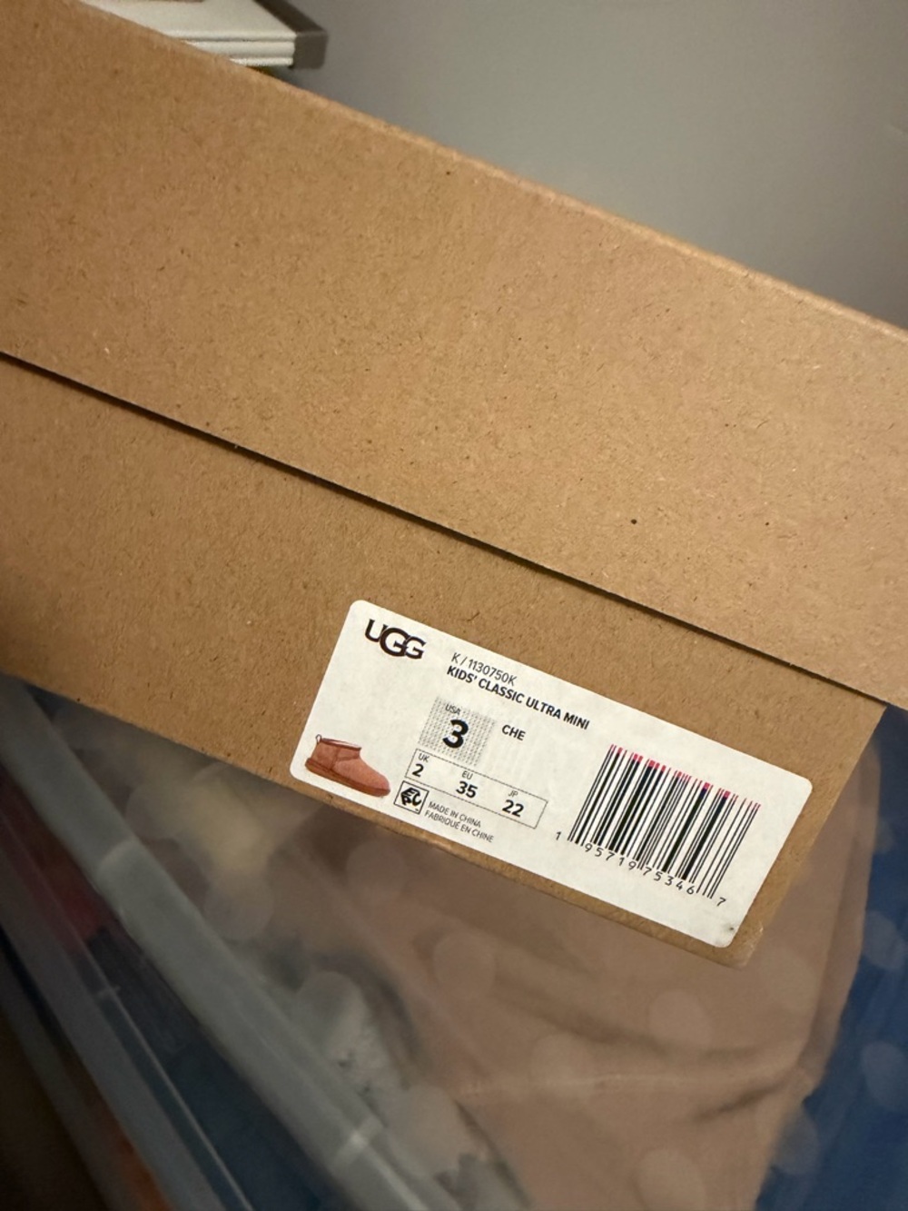 UGG Kids Classic Ultra Mini Chestnut Boots - Picture 3 of 6